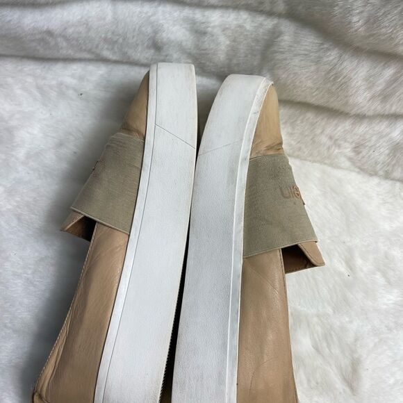 Calvin Klein Jacinta leather sand storm color platform slip on sneakers SZ9.5 - Picture 7 of 11